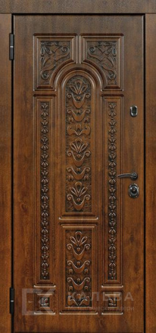 Фото №2 «Металлическая дверь венге с классической резной панелью №560»